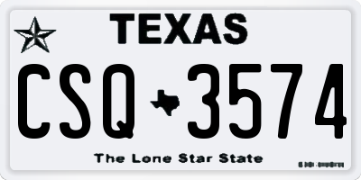 TX license plate CSQ3574