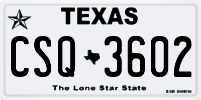 TX license plate CSQ3602