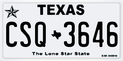 TX license plate CSQ3646