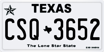 TX license plate CSQ3652