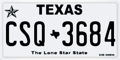 TX license plate CSQ3684