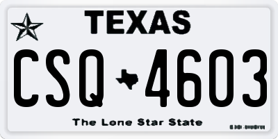 TX license plate CSQ4603