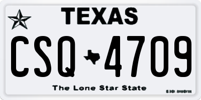 TX license plate CSQ4709