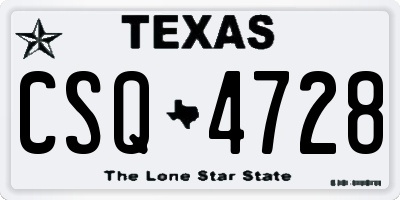 TX license plate CSQ4728