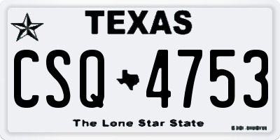 TX license plate CSQ4753