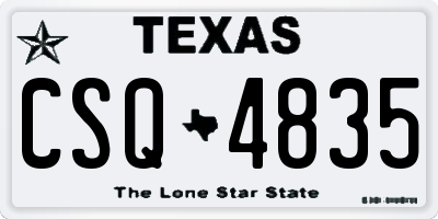 TX license plate CSQ4835