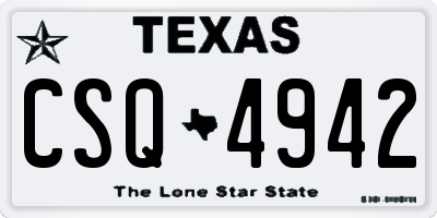 TX license plate CSQ4942