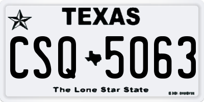 TX license plate CSQ5063