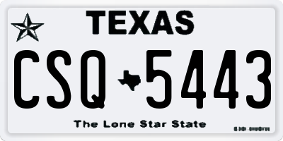 TX license plate CSQ5443