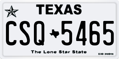 TX license plate CSQ5465