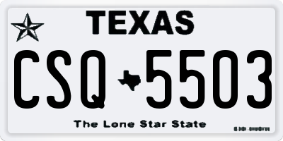 TX license plate CSQ5503