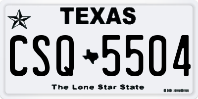 TX license plate CSQ5504