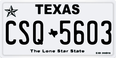 TX license plate CSQ5603