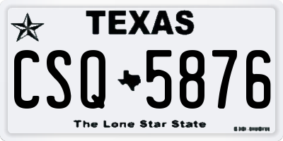 TX license plate CSQ5876