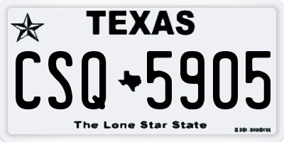 TX license plate CSQ5905