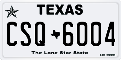 TX license plate CSQ6004