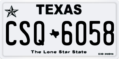 TX license plate CSQ6058