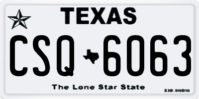 TX license plate CSQ6063