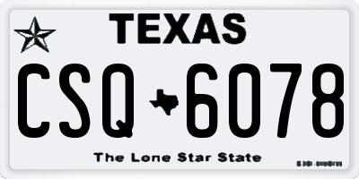 TX license plate CSQ6078