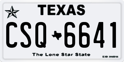 TX license plate CSQ6641