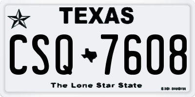 TX license plate CSQ7608