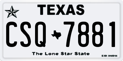 TX license plate CSQ7881