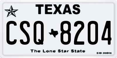 TX license plate CSQ8204