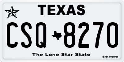 TX license plate CSQ8270
