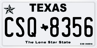 TX license plate CSQ8356