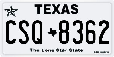 TX license plate CSQ8362