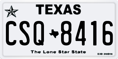 TX license plate CSQ8416