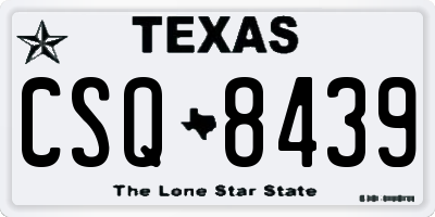 TX license plate CSQ8439
