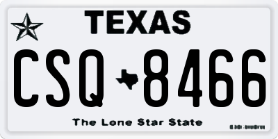 TX license plate CSQ8466