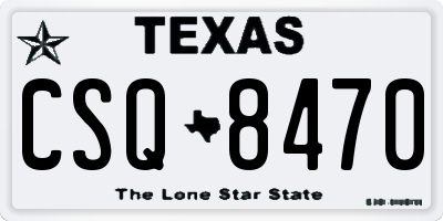 TX license plate CSQ8470
