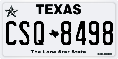 TX license plate CSQ8498