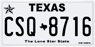 TX license plate CSQ8716