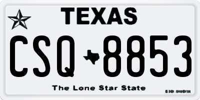 TX license plate CSQ8853
