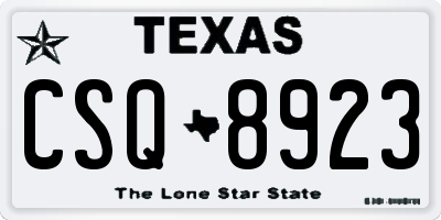 TX license plate CSQ8923