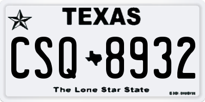 TX license plate CSQ8932