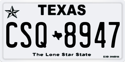 TX license plate CSQ8947