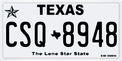 TX license plate CSQ8948
