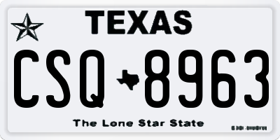 TX license plate CSQ8963