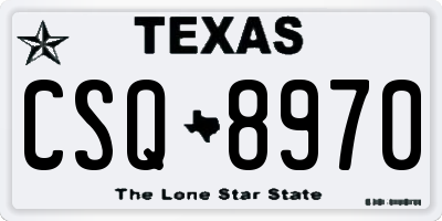 TX license plate CSQ8970