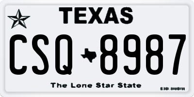 TX license plate CSQ8987