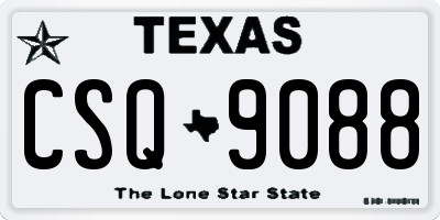 TX license plate CSQ9088