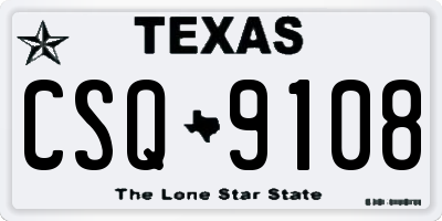 TX license plate CSQ9108