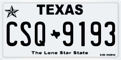 TX license plate CSQ9193
