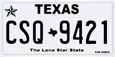 TX license plate CSQ9421