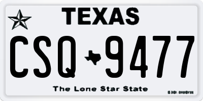 TX license plate CSQ9477
