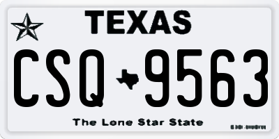 TX license plate CSQ9563